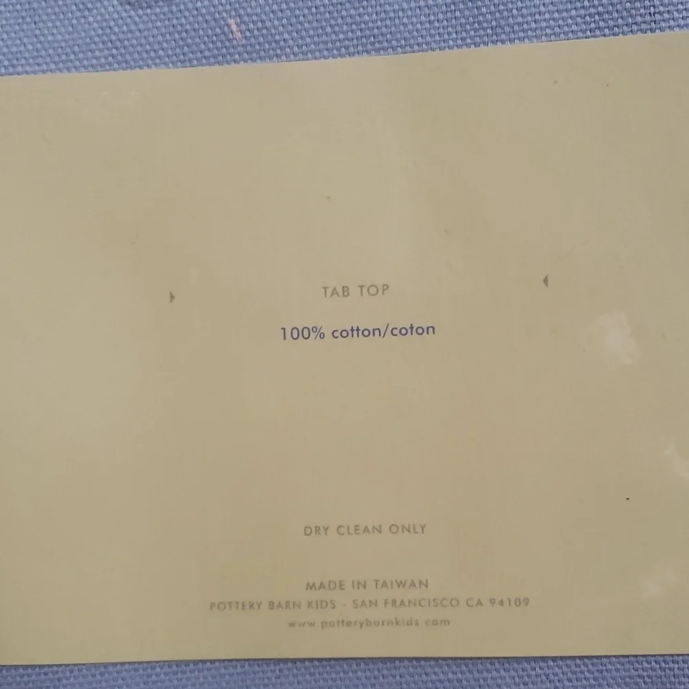 NWT Pottery Barn kids Sailcloth Drape 44 x 84 inch tab top 100% cotton